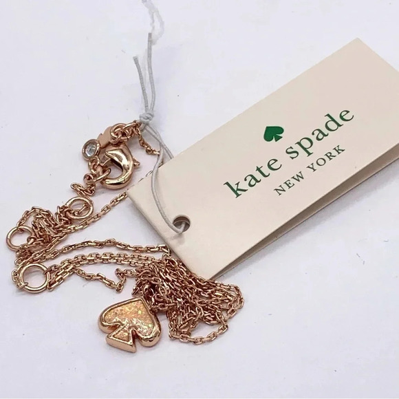 Kate Spade Rose Gold Everyday Spade Necklace NWT - Picture 2 of 3